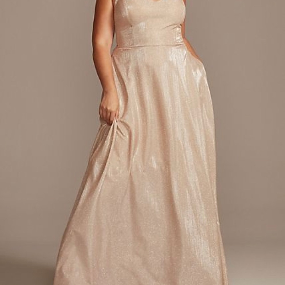 Champagne gold glittery dress WITH pockets!